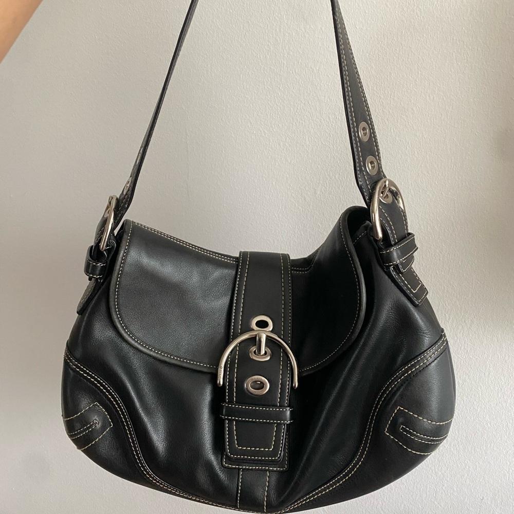 Black Leather Coach Soho Bag